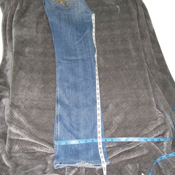Y2K DIESEL INDUSTRY Flared Jeans Size 30 Blue Hush Low Waist Embroidered Pockets - Picture 4 of 10